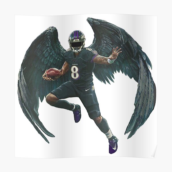 Baltimore Ravens Lamar Jackson #8 Poster For Fans poster canvas in