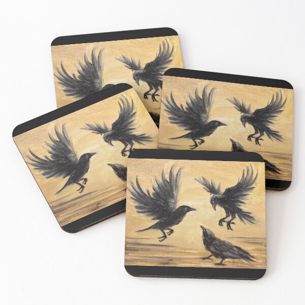 Crows Take Flight Coasters (Set of 4)