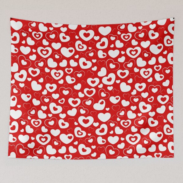 Item preview, White Solid and Frame Hearts on Red Background designed and sold by Darcy777.
