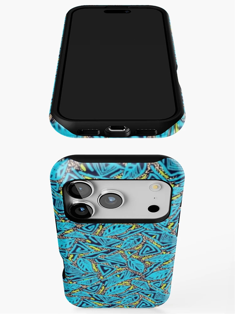Thumbnail 3 of 4, iPhone Case, Blue Aztec Print designed and sold by RocketshSD.