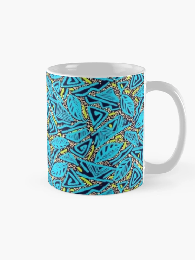 Thumbnail 3 of 6, Coffee Mug, Blue Aztec Print designed and sold by RocketshSD.