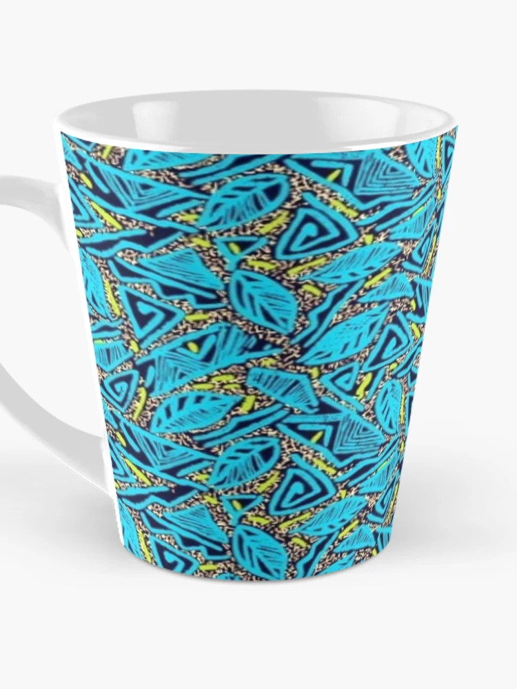 Thumbnail 3 of 4, Coffee Mug, Blue Aztec Print designed and sold by RocketshSD.