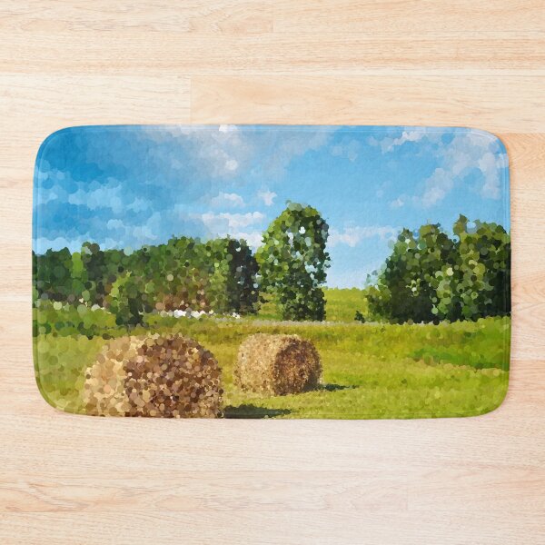 Item preview, Hay Bales in Grassy Field designed and sold by MathenaArt.