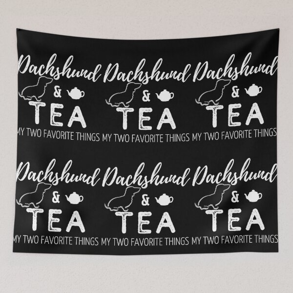 Item preview, Dachshund & Tea Print | black designed and sold by TheDachshund.