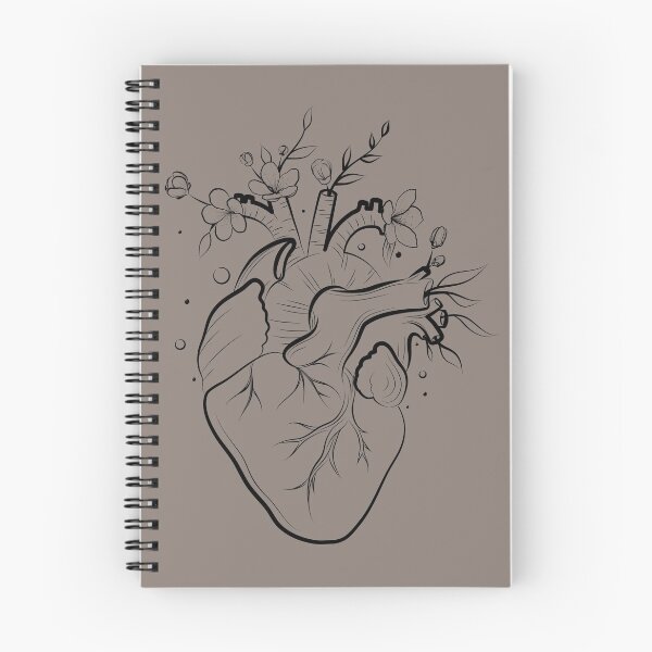 Item preview, Human heart with flowers in brown designed and sold by Trisha x Tattoo.