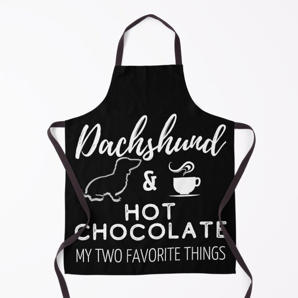 Item preview, Dachshund & Hot Chocolate Print | black designed and sold by TheDachshund.
