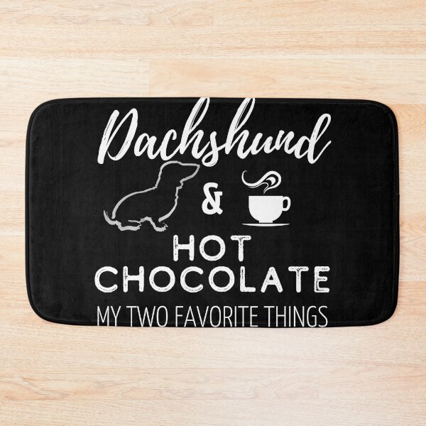 Item preview, Dachshund & Hot Chocolate Print | black designed and sold by TheDachshund.