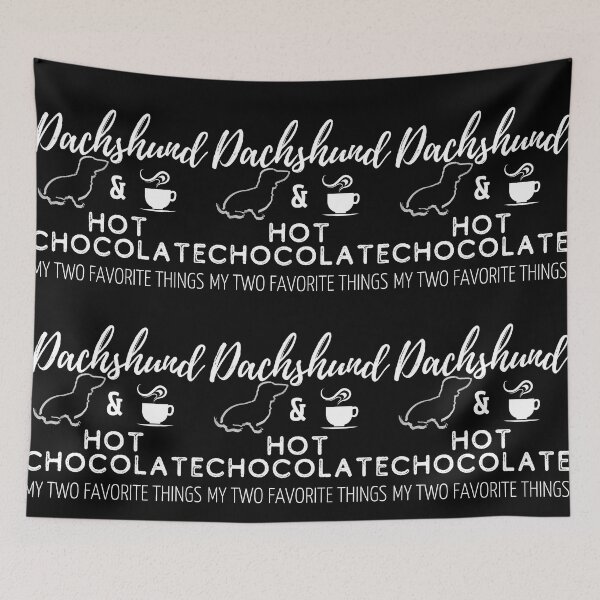 Item preview, Dachshund & Hot Chocolate Print | black designed and sold by TheDachshund.