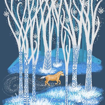 Artwork thumbnail, Fjord Horse and Scandinavian Forests by tinaschofield