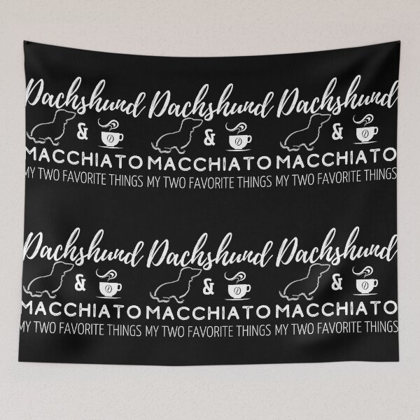 Item preview, Dachshund & Macchiato Print | black designed and sold by TheDachshund.
