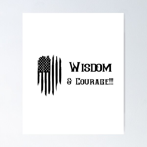 Item preview, Wisdom & Courage American flag designed and sold by Worranarin.