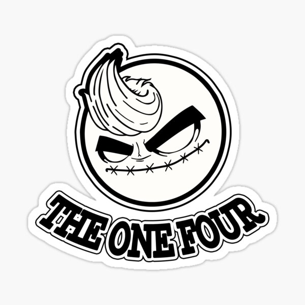 THE ONE FOUR - Black & White Custom Emoji Print Sticker