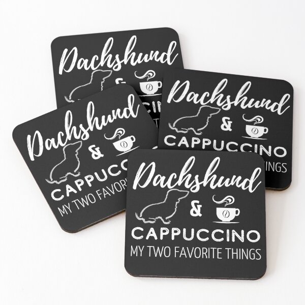 Item preview, Dachshund & Cappuccino Print | black designed and sold by TheDachshund.