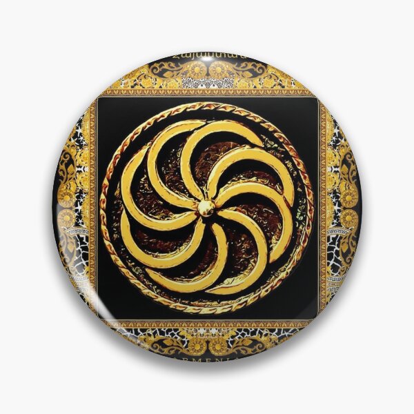 Armenian eternity symbol engraved button cover – Hay Zard