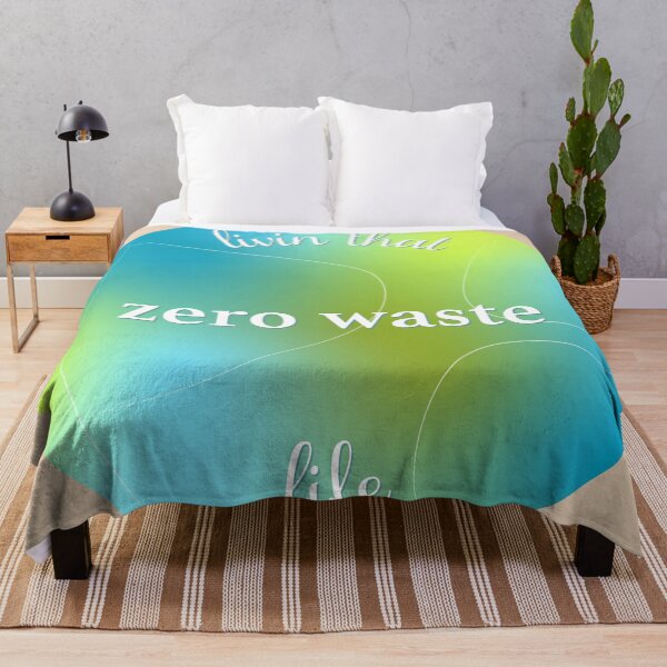 Item preview, Livin that Zero Waste Life - Cita ecológica de la tierra - Degradado azul verde designed and sold by annedesignco.