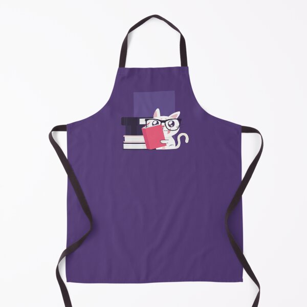 Item preview, Smart Nerdy Cat Reading Books designed and sold by Cute and Funny Animal Art Designs.