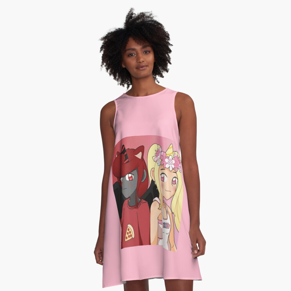 Sanna And Moody Iamsanna Loves Unicorns Roblox Pink A Line Dress By Totkisha1 Redbubble - i am sanna roblox outfit