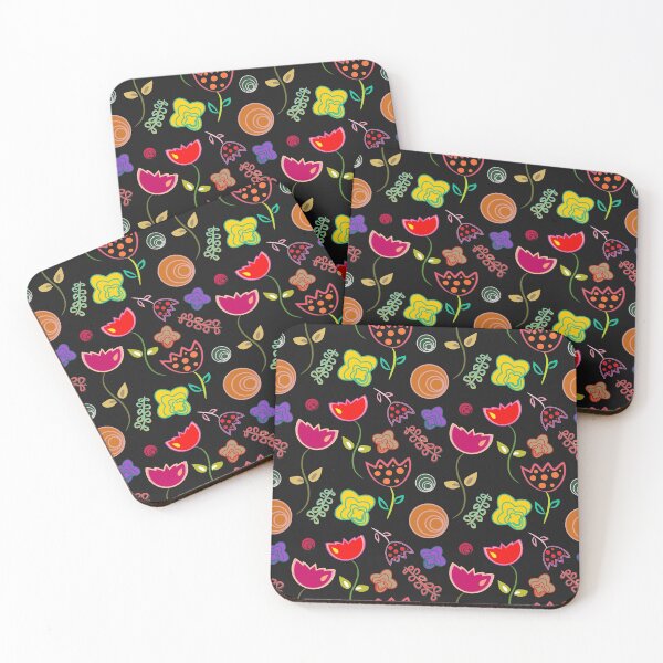 Item preview, Ornamental Flowers Pattern on Black designed and sold by simpleones.