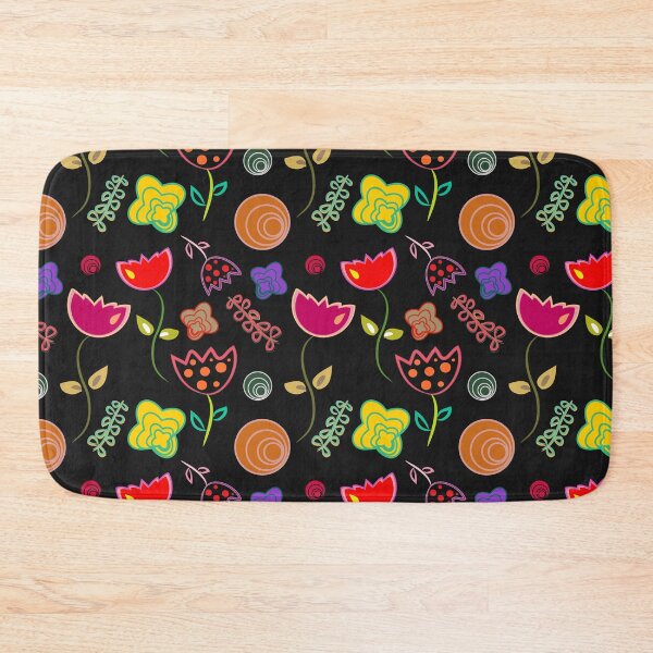Item preview, Ornamental Flowers Pattern on Black designed and sold by simpleones.