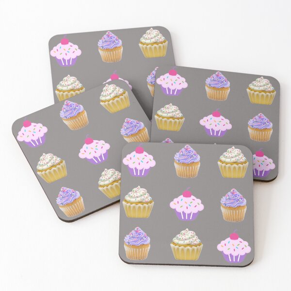 Item preview, Colorful cupcakes on gray designed and sold by Ninaeva.