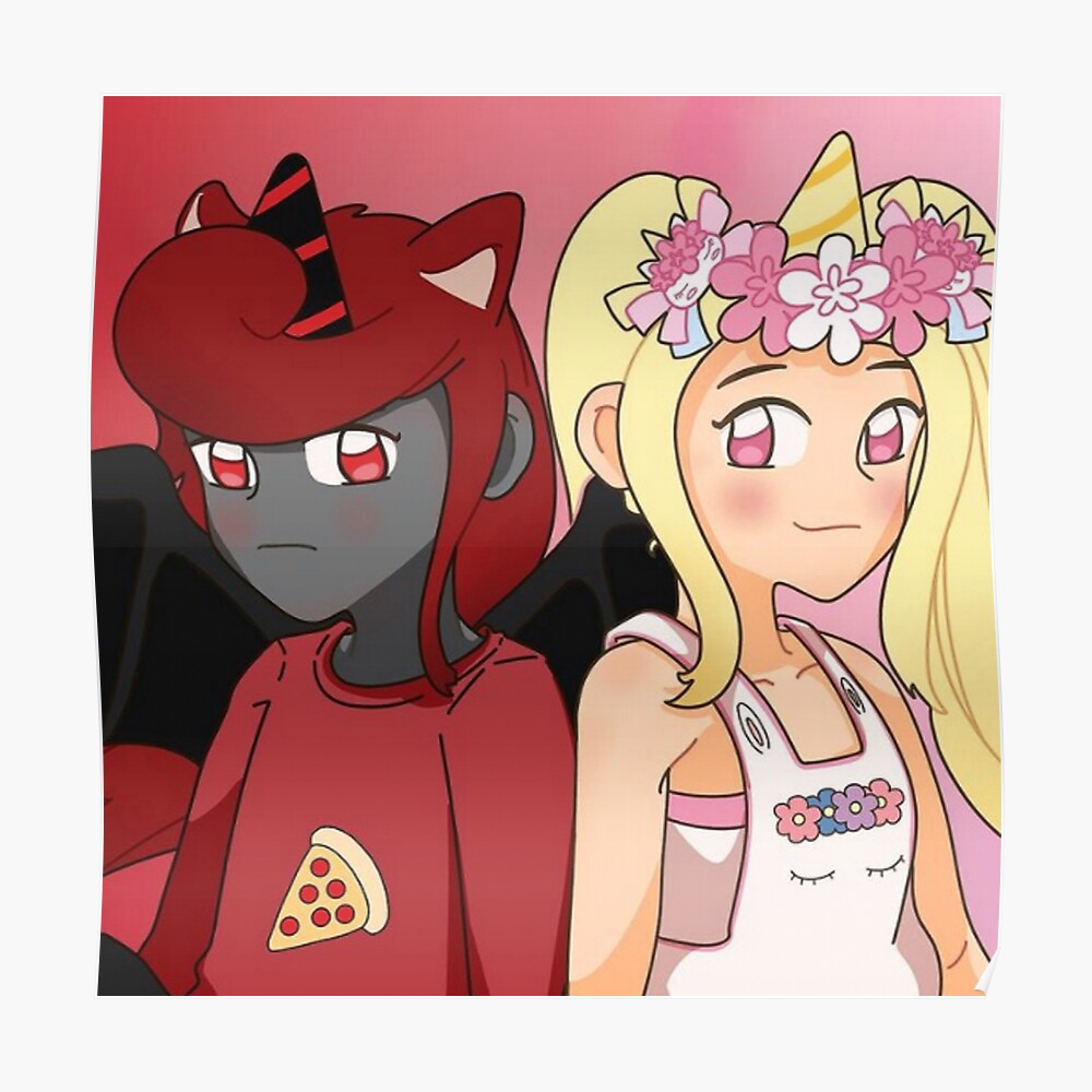 Sanna And Moody Iamsanna Loves Unicorns Roblox White Sticker By Totkisha1 Redbubble
