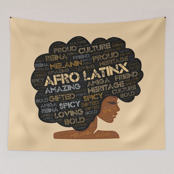 Item preview, Afro Latinx Pride Words in Afro Hair designed and sold by blackartmatters.