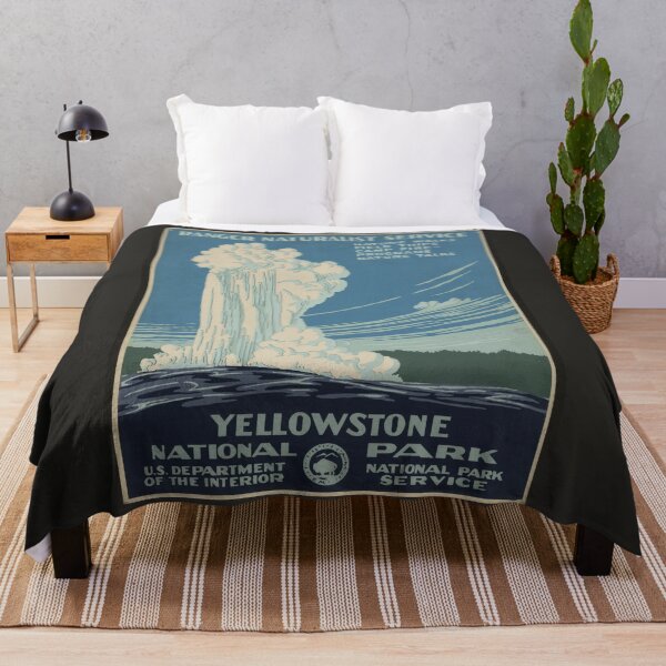 Item preview, 1930-1940 Vintage Yellowstone National Park Travel Poster designed and sold by bellatierra.