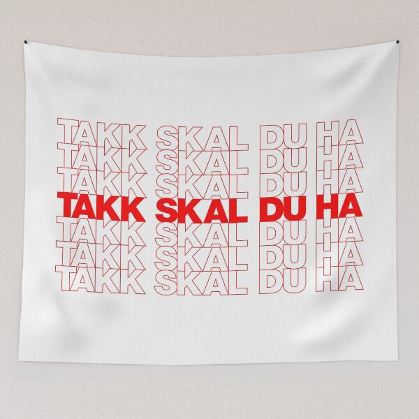 Item preview, Classic Thank You Repeating Pattern - Norwegian (takk skal du ha) designed and sold by jdotrdot712.