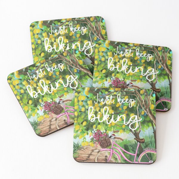 Item preview, Just keep biking, bicycle under lemon trees designed and sold by orangerinka.