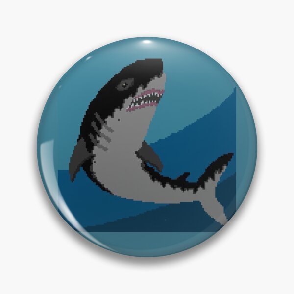 Item preview, Shark Pixel Art (White) designed and sold by LotusCreations.