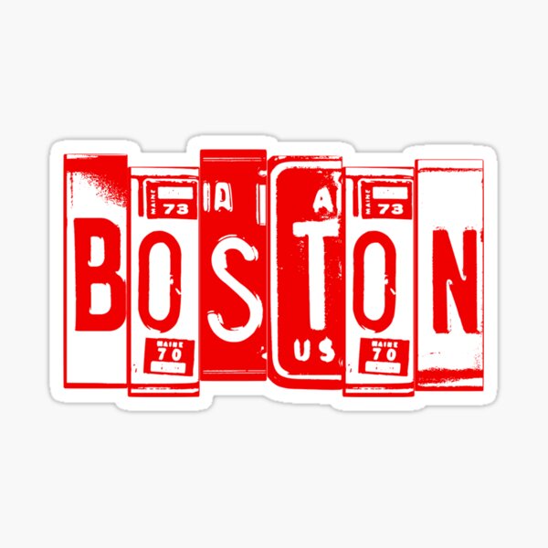 Boston License Plate Sticker For Sale By Csachs Redbubble