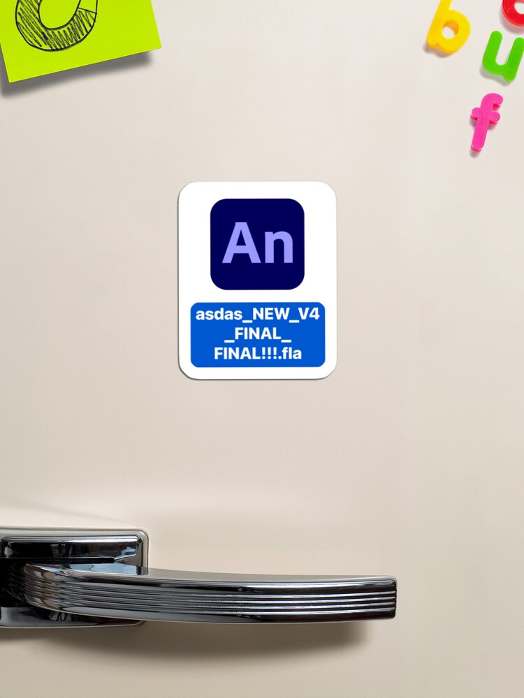 Adobe Animate CC icon with random file name asdas.fla Sticker for Sale by  allreadytaken