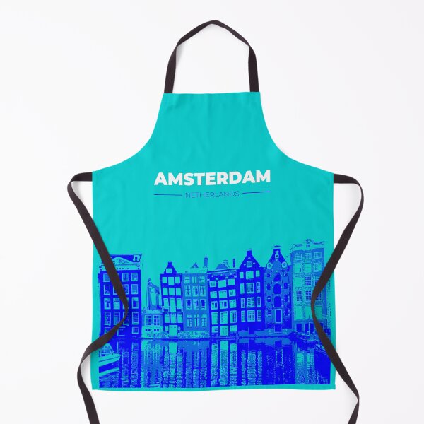 Item preview, Skyline, cityscape poster of Amsterdam (blue) designed and sold by CMYKStudio.