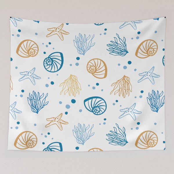 Item preview, Sea ocean shells starfish pattern designed and sold by DerSenat.