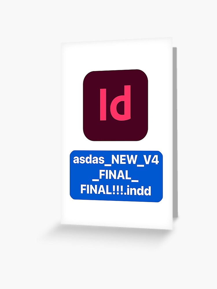 Adobe InDesign icon with random file name asdas.indd | Greeting Card