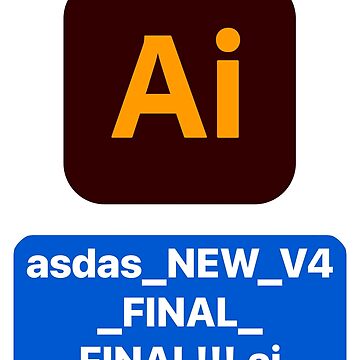 Adobe Illustrator icon with random file name asdasd.ai Sticker for Sale by  allreadytaken