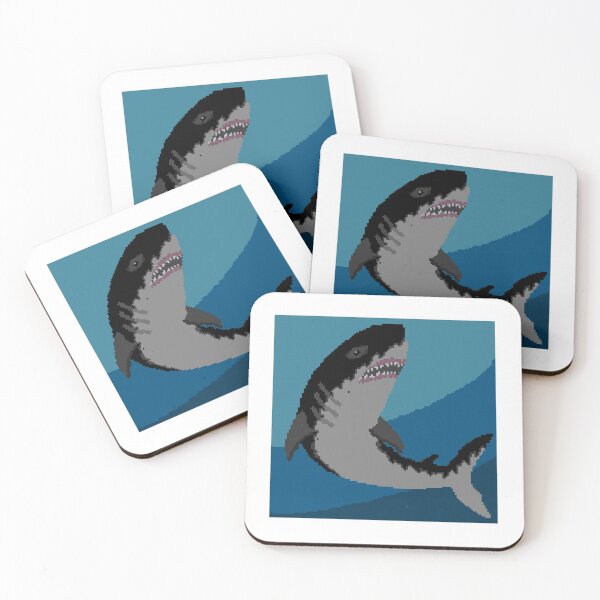 Item preview, Shark Pixel Art (White) designed and sold by LotusCreations.