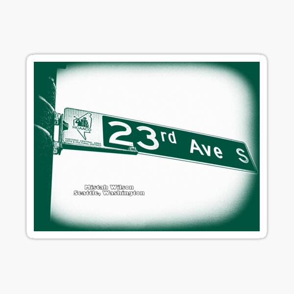 23rd Avenue, Central District, WHITE MINT Seattle, Washington by Mistah Wilson Sticker