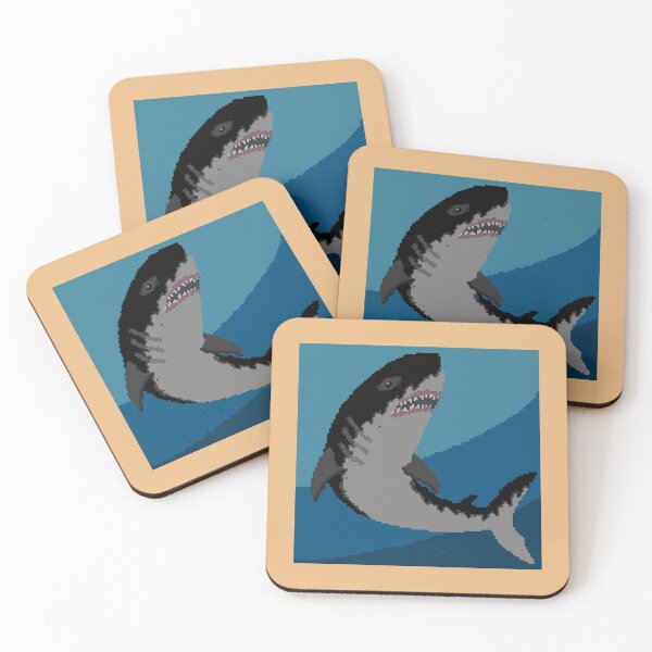 Item preview, Shark Pixel Art (Orange) designed and sold by LotusCreations.