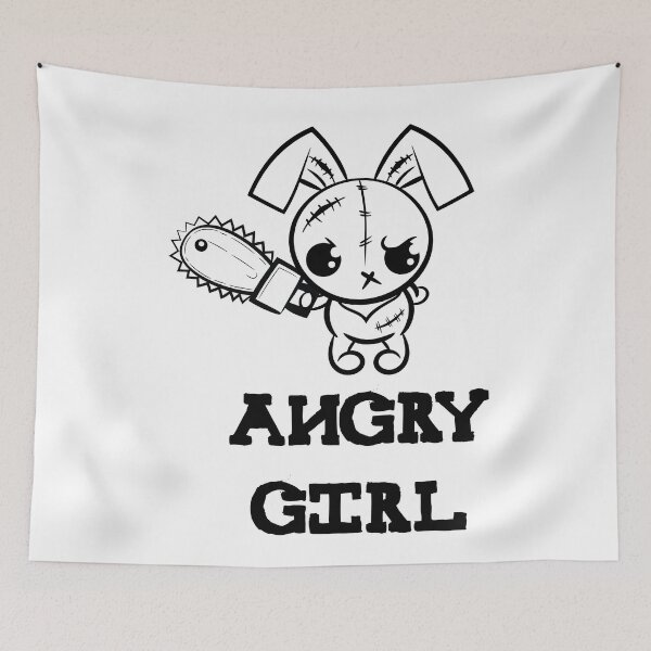 Item preview, Angry Girl Grumpy Voodoo Bunny Cute Social Awkward Teen Monster designed and sold by ProjectX23.