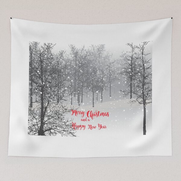 Item preview, Winter Forest Woods Background snow falling, merry Christmas happy new year  designed and sold by mashmosh.