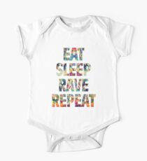Eat Sleep Rave Repeat Short Sleeve Baby One-Piece