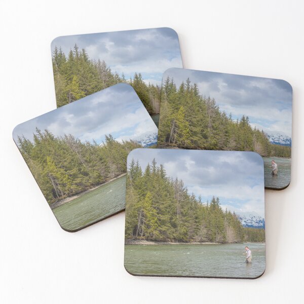 Item preview, A fisherman fishing for Steelhead on a river in British Columbia Canada designed and sold by SnapTPhotograph.