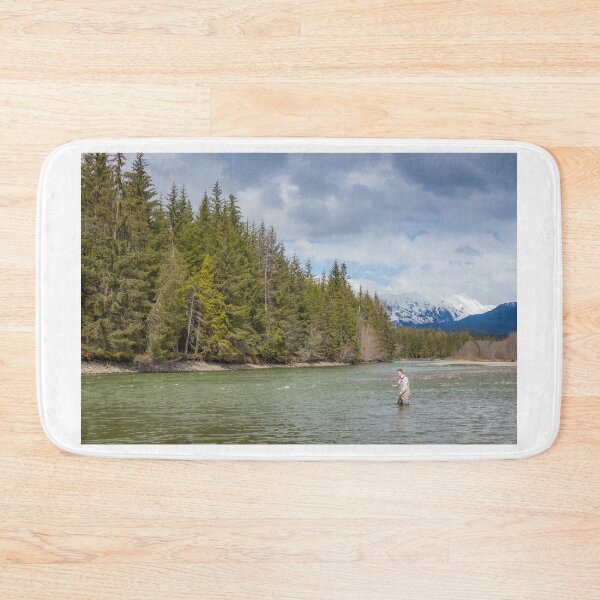 Item preview, A fisherman fishing for Steelhead on a river in British Columbia Canada designed and sold by SnapTPhotograph.