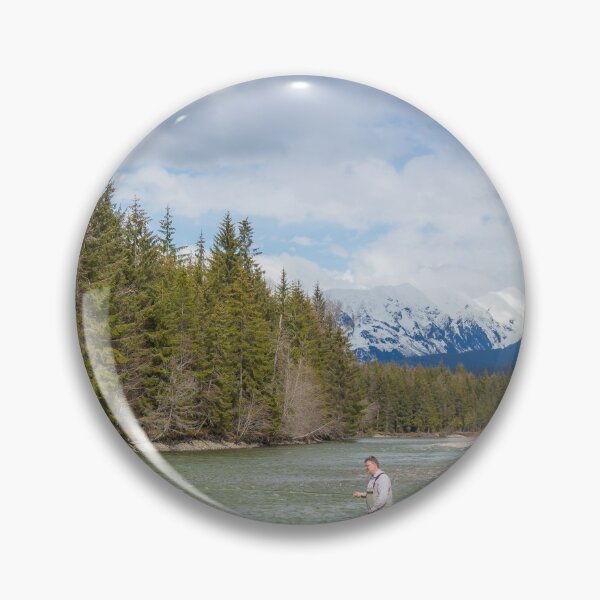 Item preview, A fisherman fishing for Steelhead on a river in British Columbia Canada designed and sold by SnapTPhotograph.