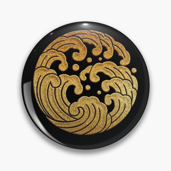 Item preview, Migi Nami no Maru Kamon in Gold Seal designed and sold by Takeda-art.