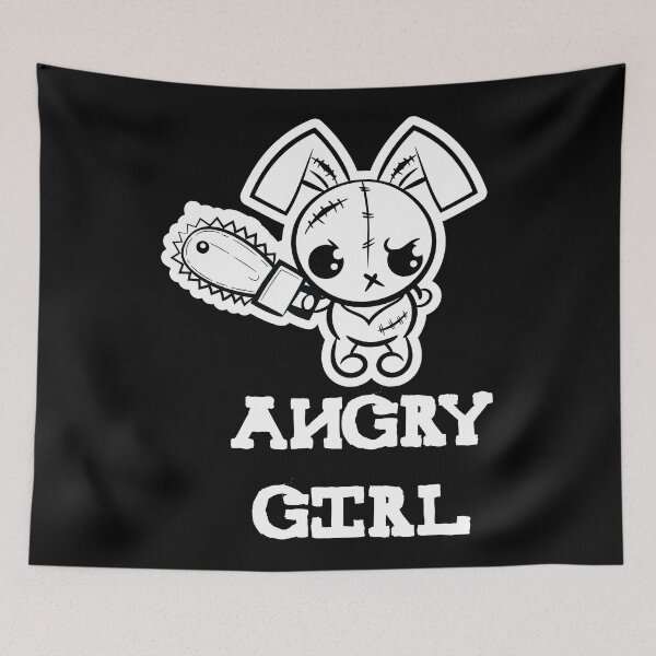 Item preview, Angry Girl Grumpy Voodoo Bunny Cute Social Awkward Teen Monster designed and sold by ProjectX23.