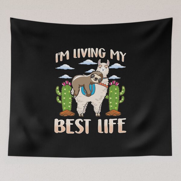 Item preview, Cute Sloth & Llama Living My Best Life Sleepy Lazy designed and sold by perfectpresents.