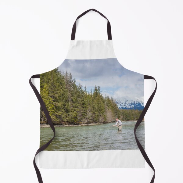 Item preview, A fisherman spey casting on a mountain river in spring, in British Columbia designed and sold by SnapTPhotograph.