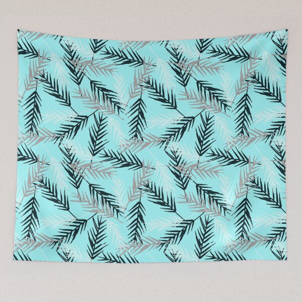 Item preview, Grey and blue leaves pattern designed and sold by CreativeAMD.